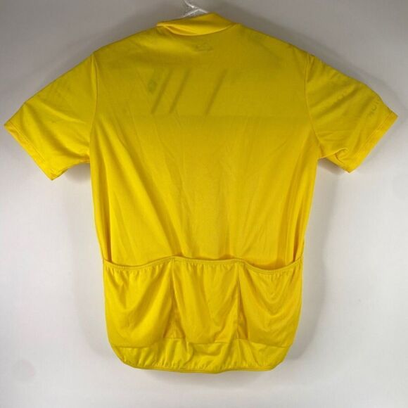 Ascis Mens Yellow Performance Quarter Zip Short Sleeve Comfort T Shirt Size M - Picture 3 of 7